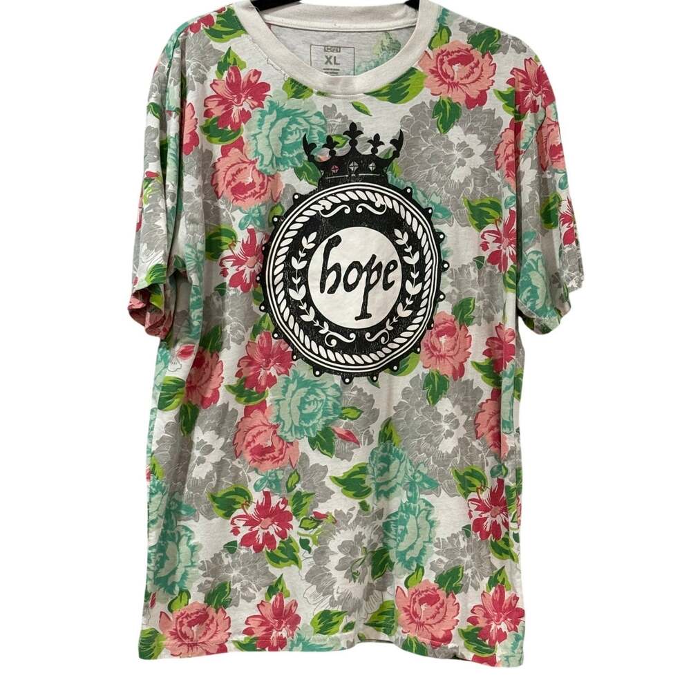 OBEY Shepard Fairey Floral Hope Graphic Tee Men's XL Streetwear ASO: Outer Banks